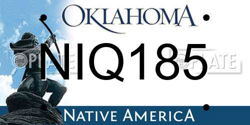 NIQ185 Oklahoma License Plate