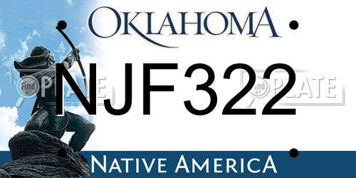 NJF322 Oklahoma License Plate