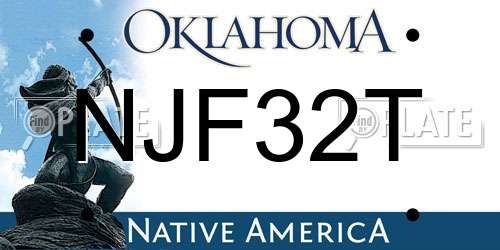NJF32T Oklahoma License Plate