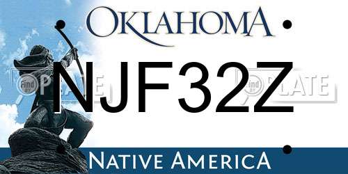 NJF32Z Oklahoma License Plate