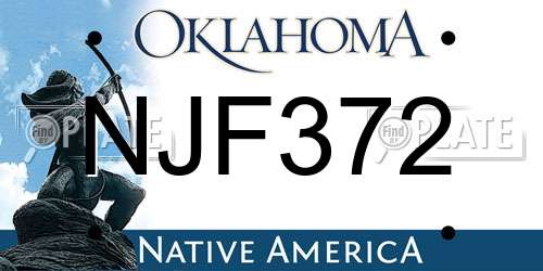 NJF372 Oklahoma License Plate