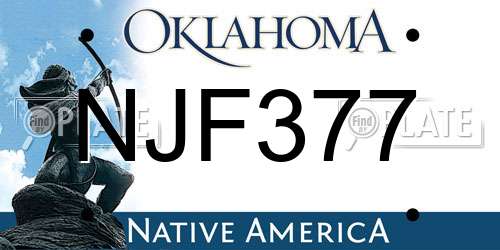NJF377 Oklahoma License Plate