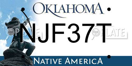 NJF37T Oklahoma License Plate