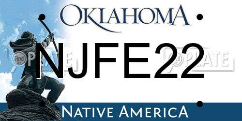 NJFE22 Oklahoma License Plate