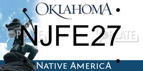 NJFE27 Oklahoma License Plate