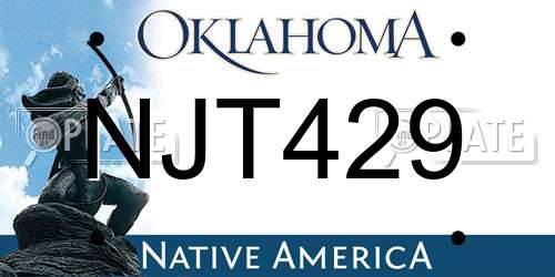 NJT429 Oklahoma License Plate