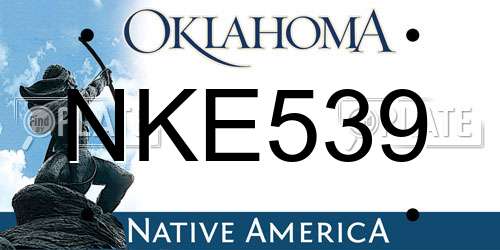 NKE539 Oklahoma License Plate