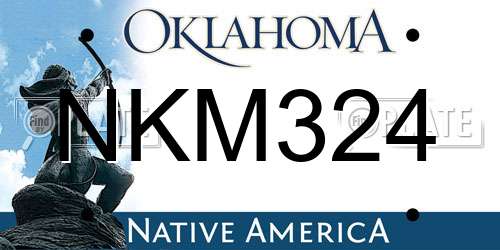NKM324 Oklahoma License Plate