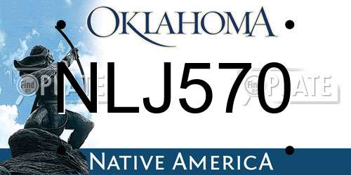 NLJ570 Oklahoma License Plate
