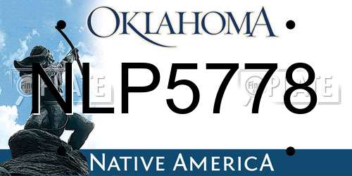 NLP5778 Oklahoma License Plate