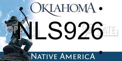 NLS926 Oklahoma License Plate
