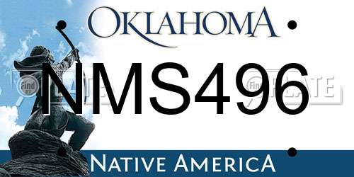 NMS496 Oklahoma License Plate