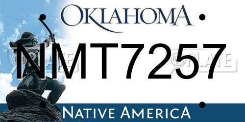 NMT7257 Oklahoma License Plate