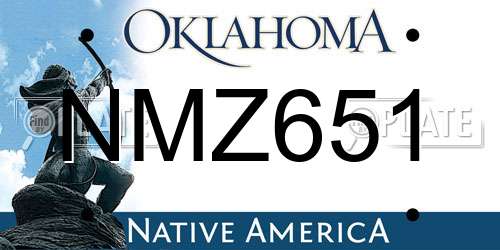 NMZ651 Oklahoma License Plate
