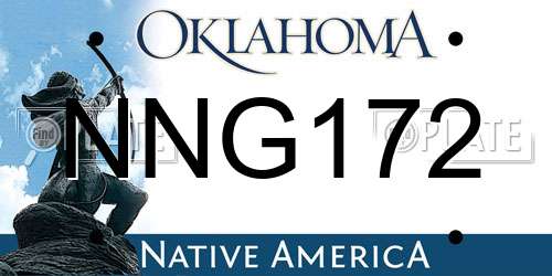 NNG172 Oklahoma License Plate
