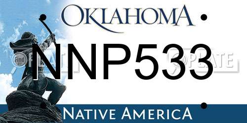 NNP533 Oklahoma License Plate