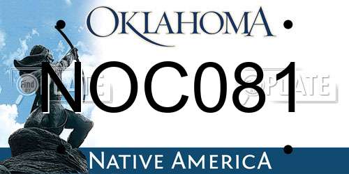 NOC081 Oklahoma License Plate