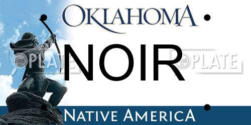 NOIR Oklahoma License Plate