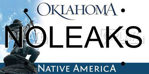 NOLEAKS Oklahoma License Plate