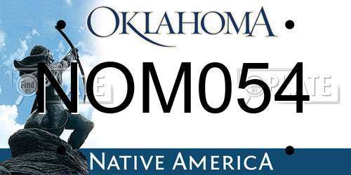 NOM054 Oklahoma License Plate
