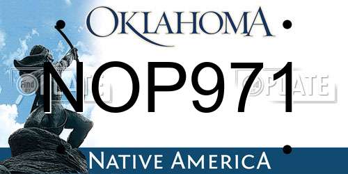 NOP971 Oklahoma License Plate