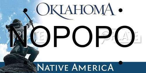 NOPOPO Oklahoma License Plate