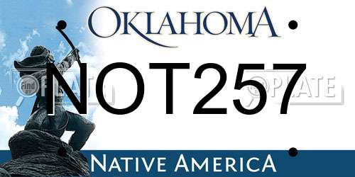 NOT257 Oklahoma License Plate