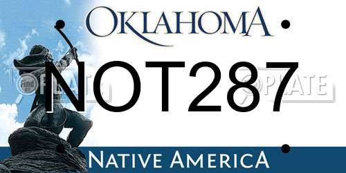 NOT287 Oklahoma License Plate