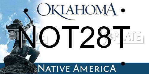 NOT28T Oklahoma License Plate