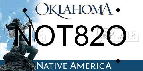 NOT82O Oklahoma License Plate
