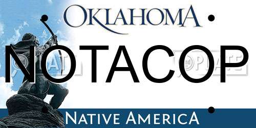 NOTACOP Oklahoma License Plate
