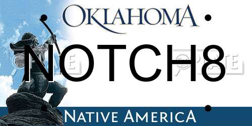 NOTCH8 Oklahoma License Plate
