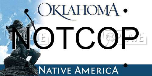 NOTCOP Oklahoma License Plate