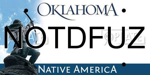 NOTDFUZ Oklahoma License Plate