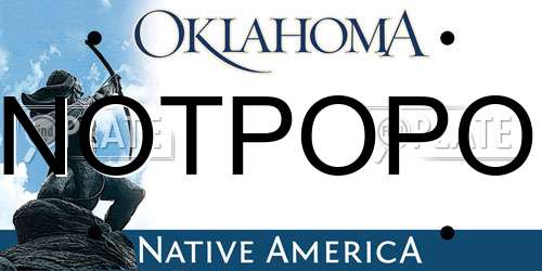 NOTPOPO Oklahoma License Plate