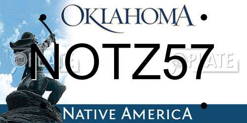 NOTZ57 Oklahoma License Plate