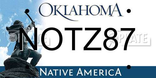 NOTZ87 Oklahoma License Plate
