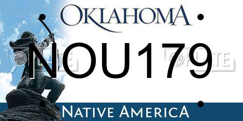 NOU179 Oklahoma License Plate