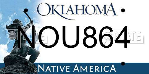 NOU864 Oklahoma License Plate