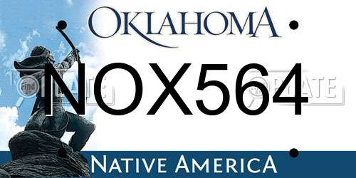 NOX564 Oklahoma License Plate
