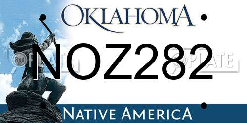 NOZ282 Oklahoma License Plate