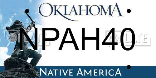 NPAH40 Oklahoma License Plate