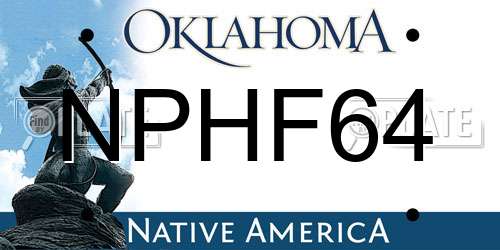 NPHF64 Oklahoma License Plate