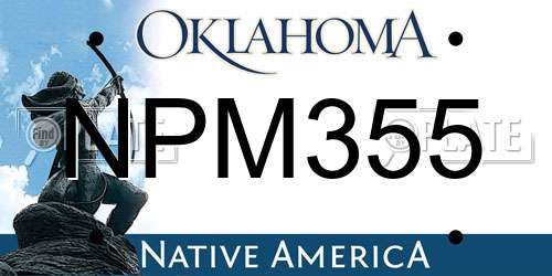 NPM355 Oklahoma License Plate