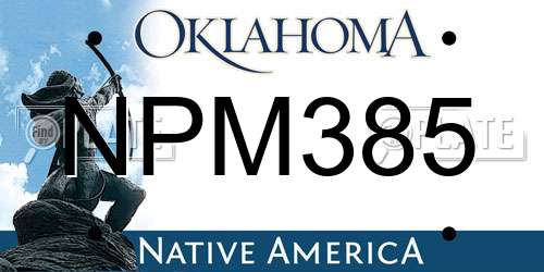 NPM385 Oklahoma License Plate