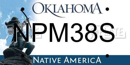 NPM38S Oklahoma License Plate