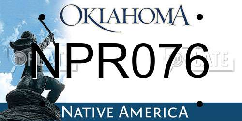 NPR076 Oklahoma License Plate