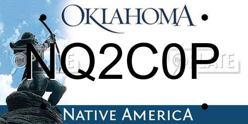 NQ2C0P Oklahoma License Plate