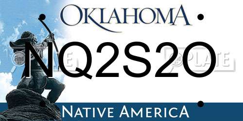 NQ2S2O Oklahoma License Plate