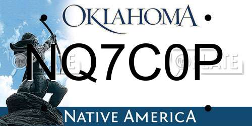 NQ7C0P Oklahoma License Plate